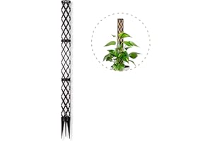 P PLANTME PlantMe Rankhilfe Zimmerpflanze – Rankhilfen für Kletterpflanzen, Monstera, Efeutute, Moosstab, Pflanzenstütze, Moss Pole, Kletterhilfe Zimmerpflanzen, Pflanzenzubehör (70cm, Schwarz)