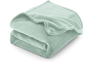 CozyLux Kuscheldecke Flauschig Decke Sofa 130x150 cm für 4 Jahreszeiten - Weich/Warm/Leicht Sofadecke Wohndecke Couchdecke für Sofa/Bett/Couch, Flanell Fleecedecke 130x150cm Salbeigrün