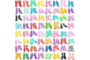 Miotlsy Kleidung zubehör Set 60 Paar Schuhe Zubehör Accessories für 11,5 Zoll Mädchen Puppen Fashionistas Puppe Prinzessin Barbie Puppe