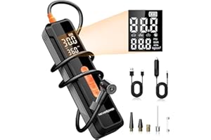 NEVERLAND Car Tyre Inflator Air Compressor - Electric Bike Pump | 150PSI Cordless Tyre Inflator Rechargeable with Digital Screen, LED Light for Car, Motorcycle, Bike, Ball