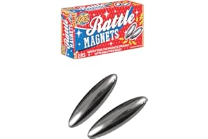 Henbrandt Single Pack - Rattle Magnet Twin-Pack Rattling Snake Egg Elliptical Zingers Hematite Effect Magnets for Desks Fridges Offices Classroom Education Fidget Toys for ADHD Anxiety Autism and OCD