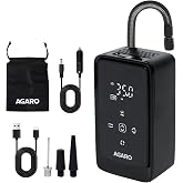 AGARO Atom Cordless Tyre Inflator, 150 PSI, 4500mAh Battery, Auto Shut-Off, Digital Display, LED Light, USB-C Charging, 12V D