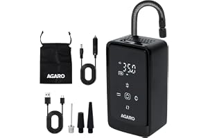 AGARO Atom Cordless Tyre Inflator, 150 PSI, 4500mAh Battery, Auto Shut-Off, Digital Display, LED Light, USB-C Charging, 12V DC Output, for Cars, Bikes, Balls & Inflatables
