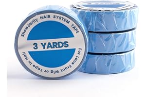 ShowJarlly ruban adhésif double Lace Bleu Lace Front Support Bande Ruban Adhensive pour Remplacement de Trame de Cheveux et Extension Adhesive Cheveux 1.2cm*3Yards