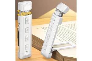 Glocusent Luz de Lectura 65 Lúmenes - Lámpara Lectura Libro USB Recargable con Ámbito Regulable, 5 Niveles & 3 Colores para y Leer en Cama, Ideal para Amantes de Libros