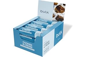 ‎BULK Bulk Macro Munch Proteinriegel | Kekse & Sahne | 12 x 62g | 20g Protein pro Riegel | Wenig Zucker | Hoher Ballaststoffgehalt | Dreischichtige Textur | Perfekt für unterwegs