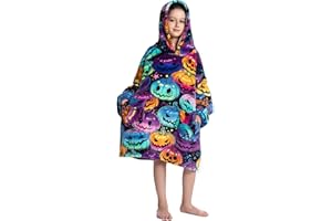 JOREAY Kids Oversized Blanket Hoodie, Girls Boys Snuggle Fleece Wearable Blanket, Sherpa Fluffy Giant Hooded Sweatshirt for Teens
