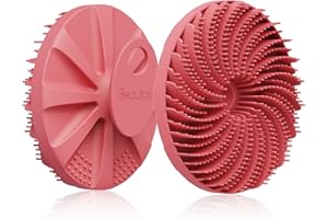 BEAUTAIL Brosse à récurer en silicone pour le corps, exfoliante douce pour homme et femme, peau sensible, design innovant en luffa pour bien mousser, poignée ergonomique antidérapante (rose)
