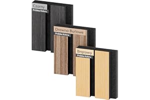 TONOR Fornir drewniany, panele akustyczne, zestaw kolorów, 9,8 x 8 x 1,9 cm, panele ścienne o wyglądzie drewna, bariera akustyczna z włókna poliestrowego do obróbki akustycznej i dekoracji ścian, dąb