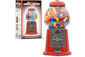 CKB LTD Large Gumball Machine Retro Sweet Dispenser Storage Piggy Bank Money Box Coin Operated Saver H28cm Red (Large Size 28 x 15.3 x 16.5cm)