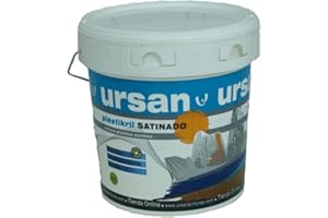 U URSAN Ursan - Plastikril Satinado | Pintura Blanca Exterior Satinada - Pintura Impermeabilizante con Conservantes Antimoho - Indicada para Fachadas con Alta Resistencia a Agentes Atmosféricos - 4L