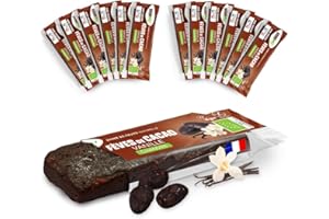 Gourmiz barres de fruits - 12 x 35gr, barre glucidique énergétique bio, fèves de cacao, vanille, chanvre, dattes, snacks vegan, sport, sans gluten, encas gourmand, sans sucre ajouté