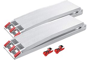 Wiltec Lot de 2X Rampe de Chargement Pliable 2150 x 280 mm – capacité de Charge Max. 680 kg – Profil perforé – en Aluminium – Rampe d'accès Utilitaire Moto ATV Quad remorque