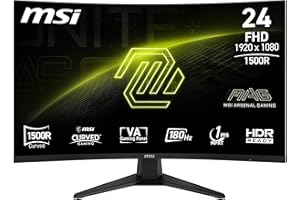 MSI MAG 244C 24 Inch FHD Curved Gaming Monitor - 1500R 1920 x 1080 VA Panel, 1ms, Adaptive Sync - DP 1.2a, HDMI 2.0b CEC