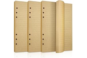 JOY & INSPIRATION Recambio de papel A5 Papel rayado 3 piezas, 6 agujeros para carpetas de anillas 135 hojas 270 páginas recargable para cuaderno planificador agenda organizador diario de viaje