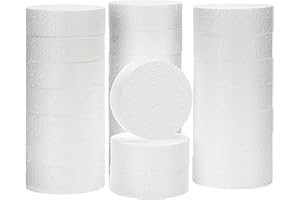 Belle Vous Círculos de Poliestireno para Manualidades (Pack de 24) 7,5 cm Diámetro, 2,5 cm de Grosor - Poliestireno Redondo para Modelado, Proyectos Escolares, Esculturas, Arreglos Florales