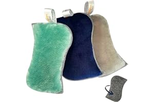 Riviera Cottage Eponges Premium Microfibre Réutilisable Lavable[12 Mois D'UTILISATION] Face Grattante Anti-Rayure |Antibactérien|Ecologique Oeko-TEX[Qualite SUPERIEURE] (Pack 3 Eponges)