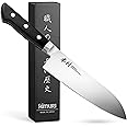 Kimura Santoku Knife, [Made in Japan], 7 inch Professional Chef Knife, Ultra Sharp High Carbon Molybdenum Stainless Steel Kitchen Knives, Chefs Knife with Ergonomic Handle - Japanese Chef's Knife