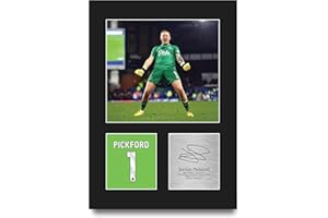 HWC Trading Jordan Pickford Everton Gifts Printed Signed Autograph Picture for Football Fans and Supporters - A4 Portrait
