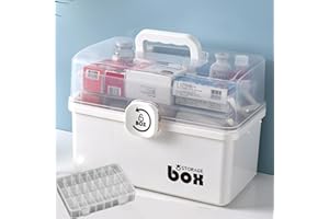 NCRGB Medikamenten Organizer,3-stöckige Apothekerschrank Hausapotheke Medizinbox,Aufbewahrungsboxen mit Deckel Groß Box Abschließbar,Koffer Organizer Für Schlafzimmer,Büro,Außenbereich