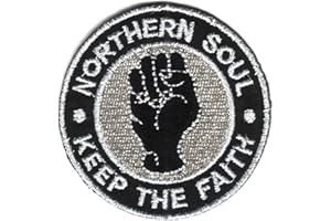 MAINLY METAL Sew-on Iron-on Embroidered Patch Northern Soul Fist Scooter Ska Badge (Black & Silver)