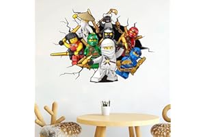 GRENRIC Anime Ninja Art Wall Sticker for Kids Bedroom, 3D Cartoon DIY Self Adhesive Removable Wall Decals Nursery Background Decor