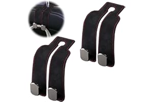 Jisrcha Auto Zubehör Innenraum, 2 Pieces Autositz Doppelhaken Rückenhaken, Haken Autositz Kopfstütze, Aufbewahrungshaken Auto, Taschenhalter Auto for Hanging Bag Handbag Shopping Bags (Black)