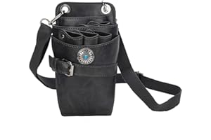 ANGGREK Estuche para tijeras de peluquería con cinturón, tijeras para el cabello, bolsa para tijeras, PU, ​​bolsa para herramientas de peluquería profesional, estuches para barbero