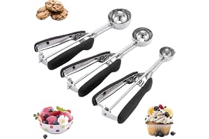 3 st Cookie Scoop Set, 3,4,5 cm Rostfritt stål Ice Ball Scooper Ice Cream Scooper med utlösare för kakor, muffins, muffins, g