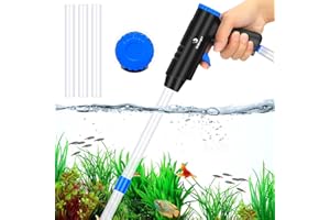 fishkeeper Mulmsauger Aquarium, 4 in 1 Starke Aquarium Sauger Einstellbarer Aquarium Reinigungsset，Herausnehmbarer Bodenreiniger gegen Verstopfung für Wasserwechsel Sandreinigung und Wasserumwälzung