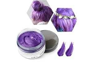 HTRUIYATY Temporary Hair Colour Wax - Unisex DIY Hair Dye, Washable Plant Formula Matte Natural Modelling 120g Purple
