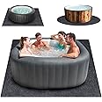 90 * 90 Inch Hot Tub Mat Pad, Extra Large Inflatable Hot Tub Pad Outdoor Indoor, Waterproof Slip-Proof Backing, Absorbent Spa Pool Ground Base Flooring Protector Mat