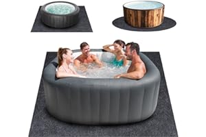 Aoebwpwi Whirlpool-Matte, extra groß, aufblasbar, für drinnen und draußen, wasserdicht, rutschfeste Unterseite, saugfähige Bodenschutzmatte für Spa-Pool, Bodenbelag, 80 x 80 cm, quadratisch, 203 x 203