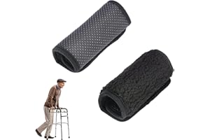 Onsolo Walker Hand Grips 1 Pair Fluffy Soft Sheepskin Crutch Covers Handle Pads with Anti-Slip Underneath & Foam Padding Adjustable Zimmer Frame Accessories for Adults Kids Folding Rollator Crutches