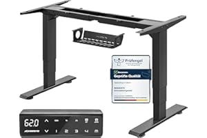 ‎MAIDESITE MAIDeSITe höhenverstellbarer Schreibtisch elektrisch mit 2 starken Motoren, tischgestell höhenverstellbar 3-stufige sowie auch 4 Memory-Steuerung mit Sitz-Steh-Erinnerungs - T2 Pro Plus