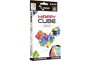 SMARTGAMES HAPPY HCE300 Expert Cardboard Box 3D Puzzle, Pack of 6, 6 Marble Colours = Blue, Green, Yellow, Fuchia, Red and Purple, 1 12 x 9 x 0,8 cm (Würfel 4 cm)