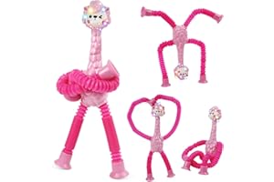 GYTERA Pop Tubes Fidget Toys for Kids, Light Up Sensory Tubes for Toddlers Fidget Tubes Sensory Toys for Autism, Telescopic Stretch Sheep Christmas Basket Stuffers Party Favors for Kids