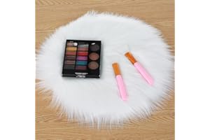 Molain Kunstfell-Teppich 30 cm weiche runde Stuhlhusse Sitzpolster für Schlafzimmer und Wohnzimmer kleine Größe passend für Fotografieren Hintergrund von Schmuck (weiß)