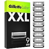 Gillette LABS XXL LAMETTE DA BARBA per RASOIO UOMO, 9 RICAMBI da 5 Lame, Comfort e profondità, Compatibile con i Rasoi Gillet