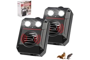 GuKKK odstraszacz kun z lampą błyskową, 2 sztuki, ultradźwiękowy, ochrona przed kunami w komorze silnika, inteligentna funkcja start-stop, do samochodów, piwnic, pomieszczeń silnikowych