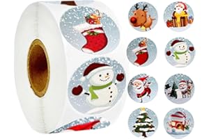 JXUANE 500 PCS Christmas Stickers,Christmas Sealing Stickers Round Christmas Sticker Christmas Pattern Stickers, Christmas Decoration StickersGift Tag