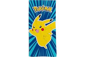 hermet, Pokémon-Strandtuch, 70 x 140 cm, Badetuch für Strand oder Pool, 100% weiche Baumwolle, praktisch und leicht