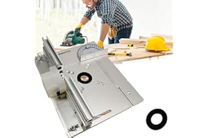 AISNY Set mit 3 Frästisch Einlegeplatten, Frästisch für Oberfräsen Aluminiumlegierung Flip-Board Schneidemaschine Gravur Hilfswerkzeug mit Gehrungslehre Tischsäge Holzbearbeitungsbänken Oberfräse Zubehör