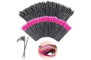[200 Stück]Wimpernbürstchen, LauCentral Einweg Mascara bürstchen, Krystall Wimpernbürsten für Schminken Rosa/Schwarz, Mascara Eyelash Brushes, Für Beauty-Salon und Hausgebrauch SCHWARZ&ROSE