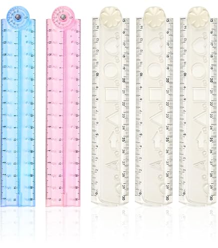 Lot De 4 Règles Pliables 30 Cm Transparentes Pour Enfants - Idéal Pour L'école, Le Bureau, Transport Facile - 8