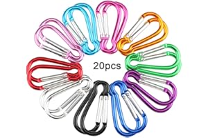 QitinDasen Premium zestaw karabinków aluminiowych, 5 cm, wielofunkcyjny, mini karabinek do kluczy, automatyczny zamek karabińczyk, do biwakowania, wędrówek, wędkowania (nie do wspinaczek!)