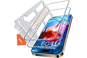 Tentoki Protector de Pantalla para iPhone 16/15 de 6,1 pulgadas, Alineación Automática para Una Instalación Rápida, [2 Piezas] Cristal Templado, [Dureza 9H+][Alta Definicion]
