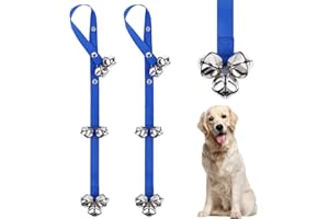 Alinana 3 Button Adjustable Dog Training Bells for Puppy Potty Training, 7 Extra-Loud Jingle Dog Bells for Toilet Training, Pet Supplies for Dogs of all Types, 2 Pack