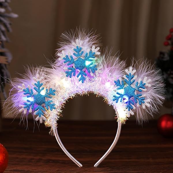 JOYIN Diadema de reno con luz de Navidad para adultos y niños, suministros de Navidad, accesorios de Navidad, vacaciones