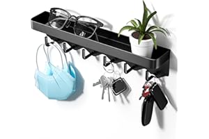 Newaner Portachiavi da parete con 6 ganci, piccolo appendichiavi da muro senza perforazione, ganci per appendi chiavi e posta all'ingresso, gli utensili da cucina